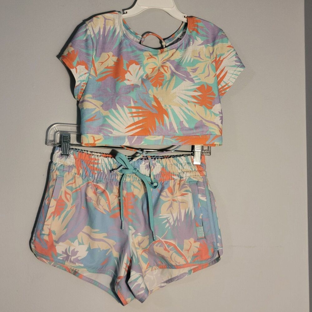 Salt Life Tropical Swimsuit Lace up Top & Swim Shorts SLX UVAPOR Size XS